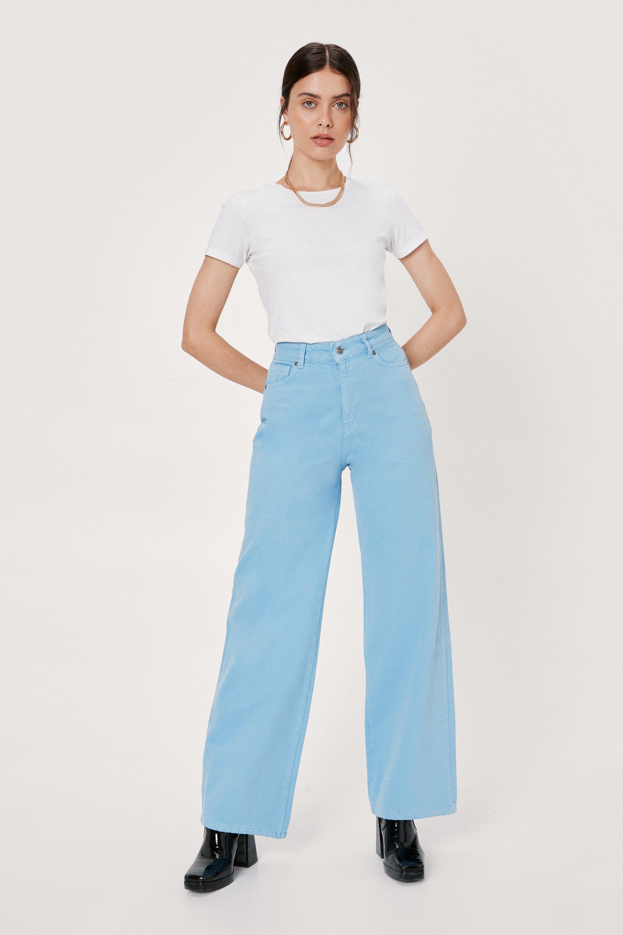 Colored straight leg jeans store